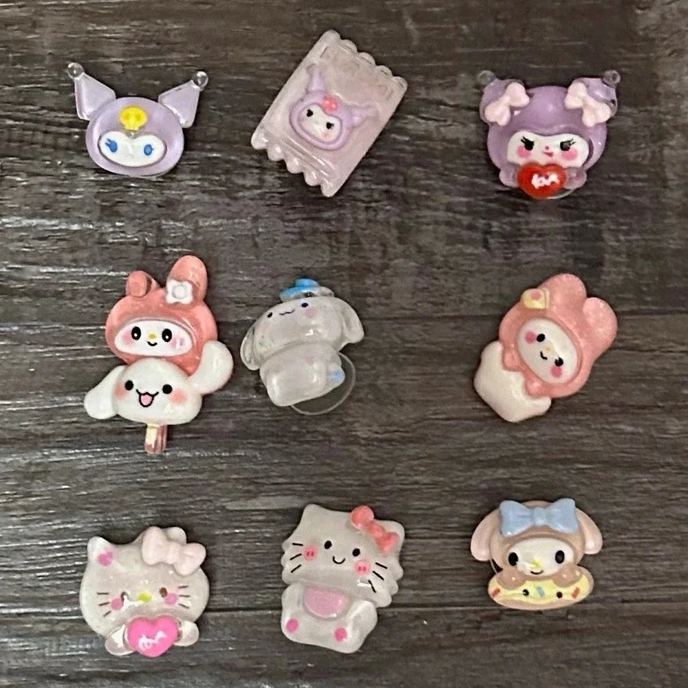 Hello Kitty Cartoon Croc Charm Lot of 9, Multicolor PVC - Girls